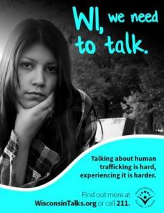 WI we need to talk poster encouraging talking about human trafficking