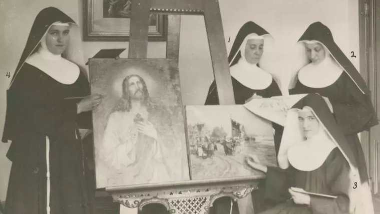 Franciscan Sisters of Perpetual Adoration artists with paintings