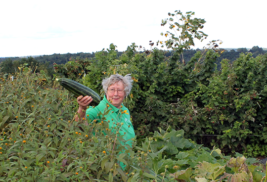 Sister Lucy with garden produce