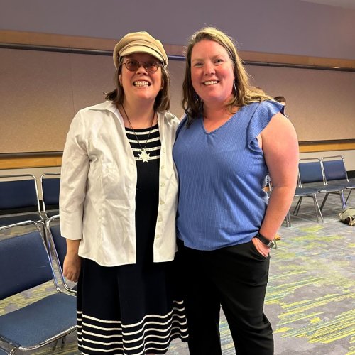 Franciscan Sister of Perpetual Adoration Julia Walsh and FSPA Integral Ecology Director Beth Piggush