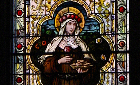 Saint Rose of Viterbo stained glass window