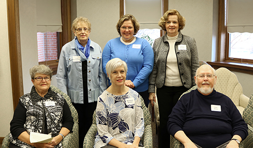 Right, front row, Doris Doherty, Madalene Buelow and Carl Koch;  back row, Leah Brueggeman, Donna Schleis and Donna Brenden.