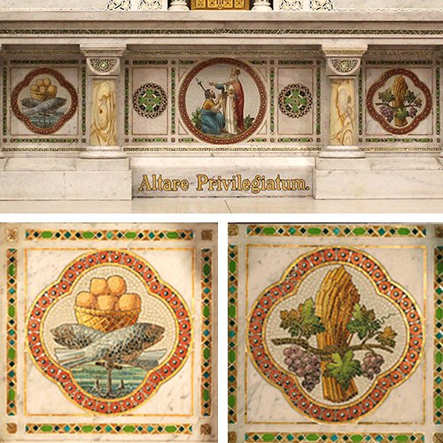 Mary of the Angels Chapel main altar mosaics
