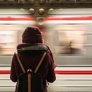 waiting for a train