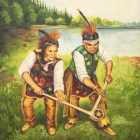 Chippewa Playing La Crosse Copy | Oil | 1940