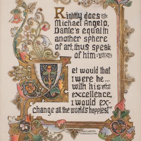 Dante's Inferno Quote No. 2 | Ink, Gold Foil | Between 1931-1950