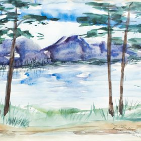 Scene in Tetons National Park | Watercolor | 1960