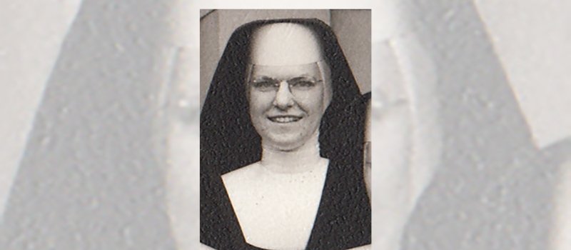 sister jolynn brehm dressed in a black and white religious habit