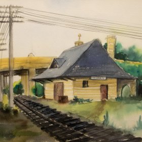 Train Station | Watercolor | Between 1930 to 1990