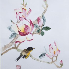 Magnolia with Bird | Watercolor | Between 1940 to 2005