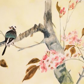 Tree Blossoms and Bird | Ink, Watercolor | Between 1940 to 2005