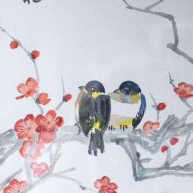 Two Birds | Ink, Watercolor | Between 1940 to 2005