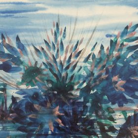 Floral Burst | Watercolor | Between 1960 to 1999