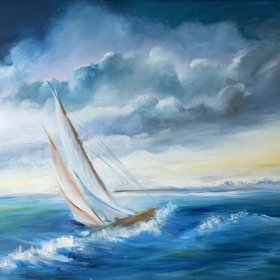 Sailboat | Oil | Between 1970-2000