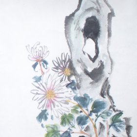 Chrysanthemums | Ink, Watercolor | Between 1972-1995