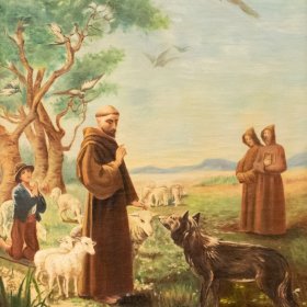 St. Francis and the Wolf of Gubbio | Oil | Between 1972-1995