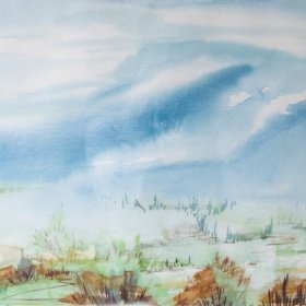 Marsh With Blue Fog | Watercolor | Between 1960 to 1999