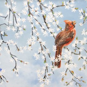 Cardinal with Branches | Oil | 1989