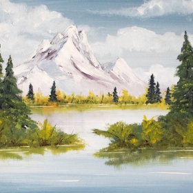 Mountain Scene and Stream | Oil | 1988