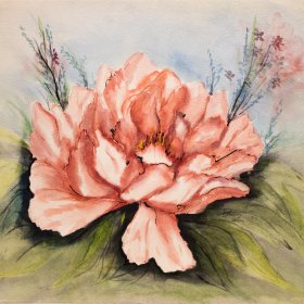 Pink Flower | Watercolor | 1990