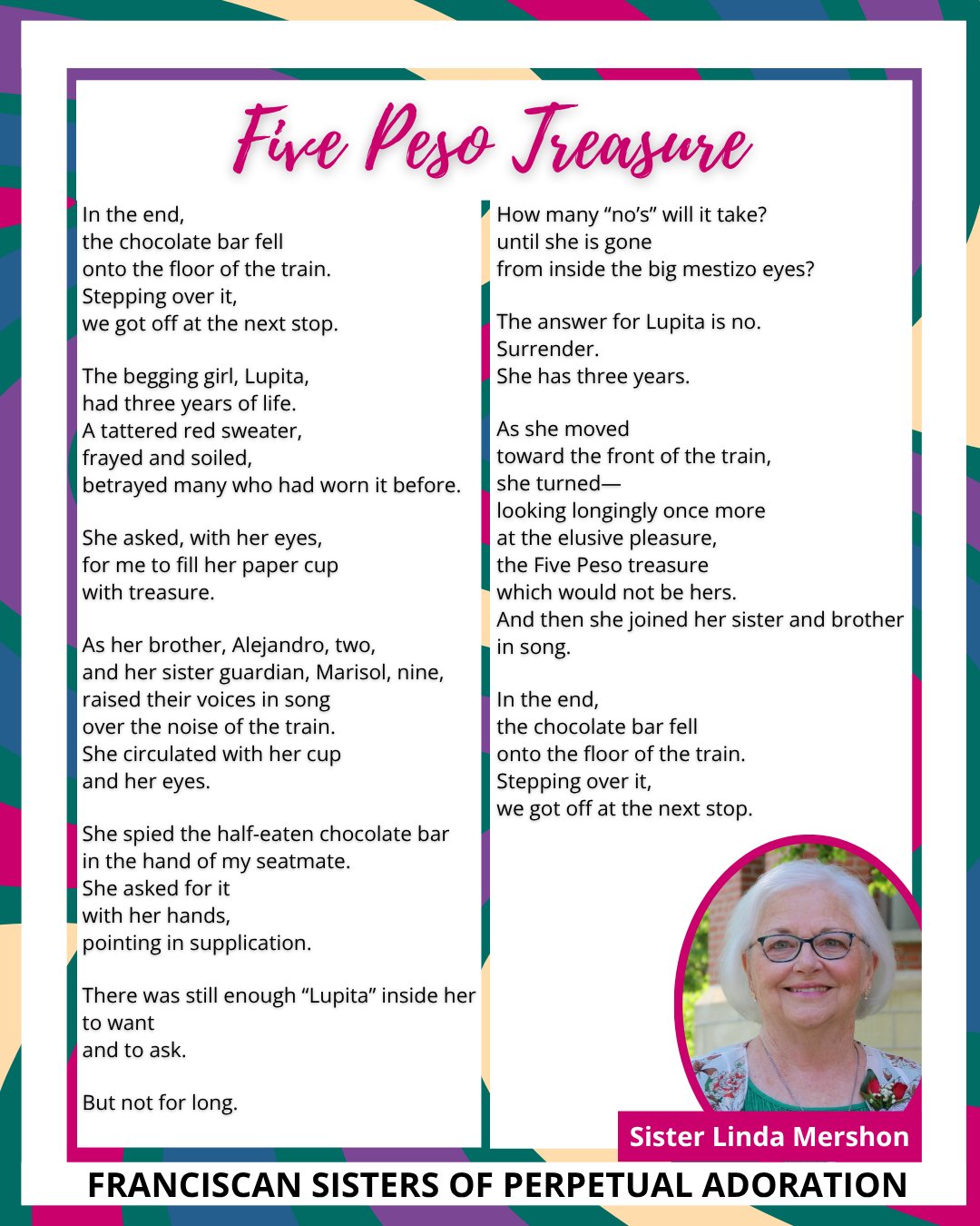 Sister Linda Mershon's poem and portrait 