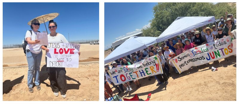 Sister Eileen Mckenzie and community members gathered at Sisters Speak Out in Eloy, Arizona