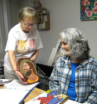 Sister Betty with art students