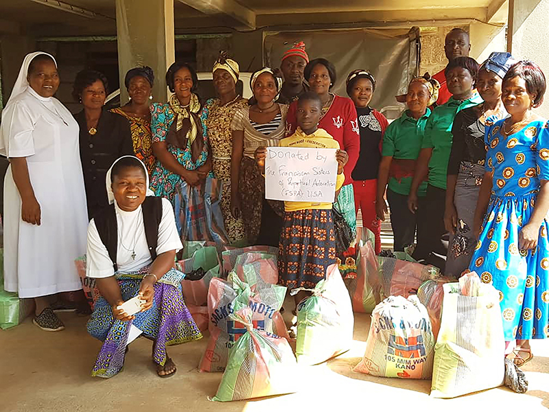 Community in Cameroon Africa, thank FSPA for donations