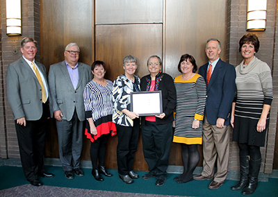 Christian mission award winnrers with Sister Jean Moore