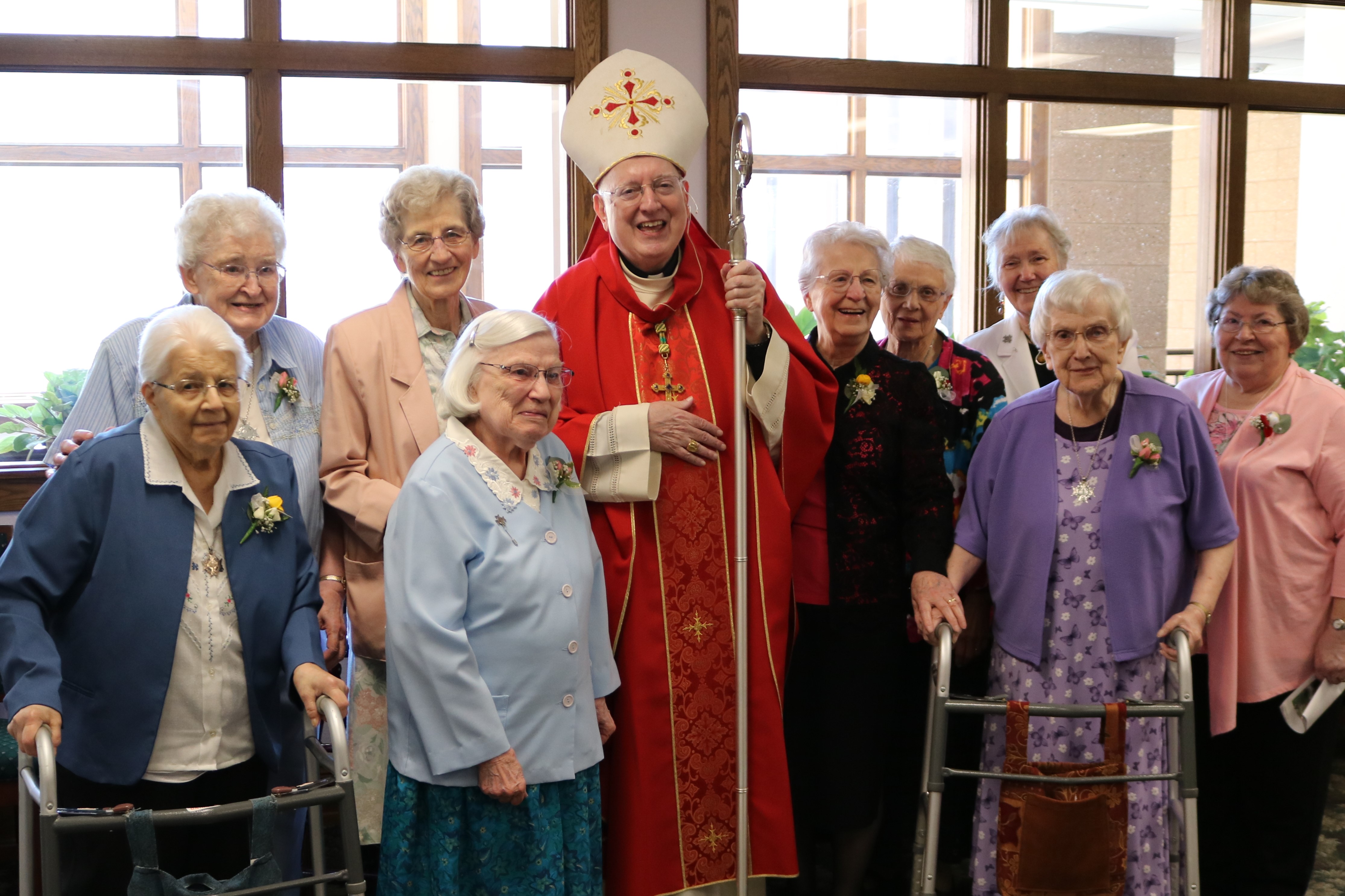 FSPA 2023 diamond jubilee celebration with sisters and Bishop William P. Callahan