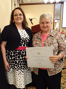 Sister Fran Browning with award