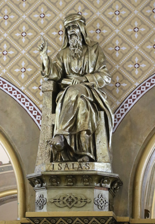 Bronzed statue of Isaias in Mary of the Angels Chapel, La Crosse, WI