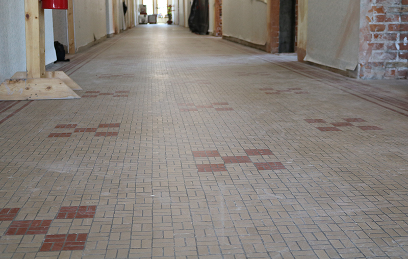 Original tile on third floor