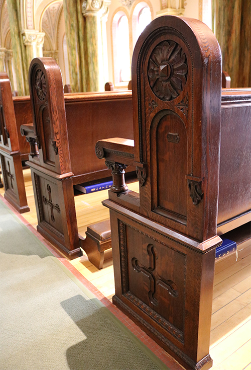 Pews in Mary of the Angels Chapel, La Crosse, WI