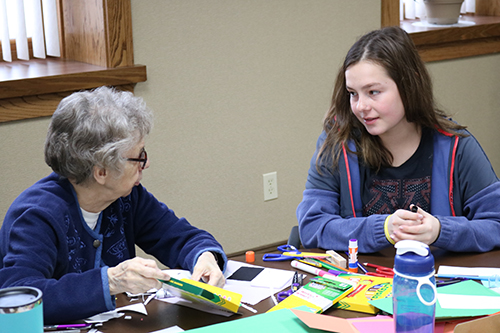 Sister Juanita Hytry and Viterbo University student