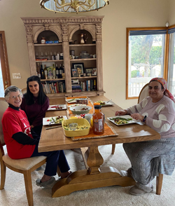 Sister Kathy Roberg with Nur and Zeynep from Turkey