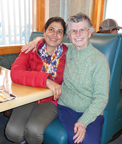 Sister Kathy Roberg and Radha from Nepal