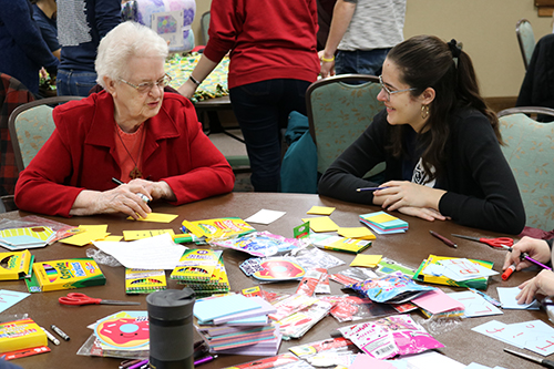 Sister Rita Heires and Viterbo University student