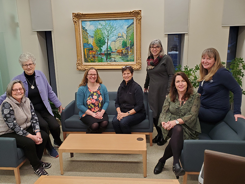 Debra Murray, Sister Lucy Ann Meyer, Emily Dykman, Rosalie Hooper Thomas, Karen Hellman, Peggy Johnson and Glena Temple. 