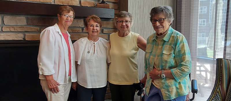 affiliates mary calkins, jan schneider, mary snider and wilma spaeth pose for a photo