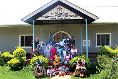 Children and staff at the center