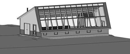 Illustration of passive solar greenhouse to be built on FSPA land